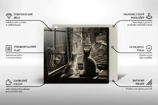 Protector encimera Ventana y ciudad de gatos