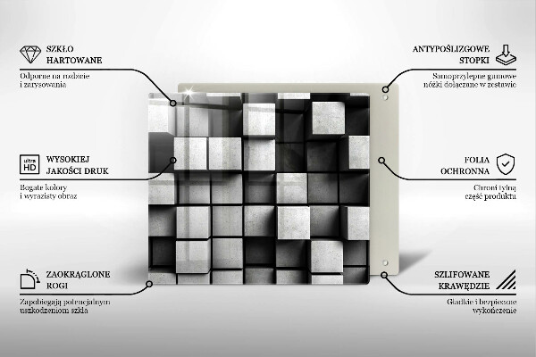 Protector encimera Cuadrados abstractos 3d