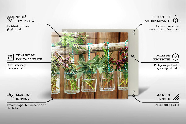 Protector encimera Plantas de hierbas vintage