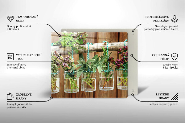 Protector encimera Plantas de hierbas vintage