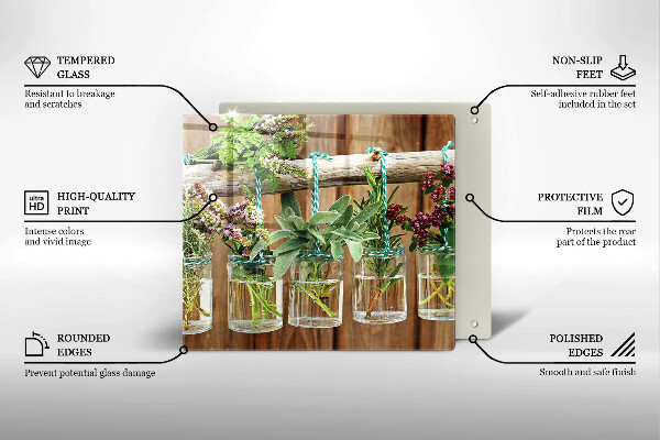 Protector encimera Plantas de hierbas vintage