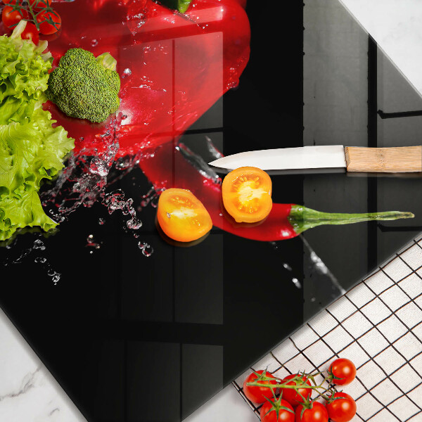 Protector encimera Pimientos rojos en agua