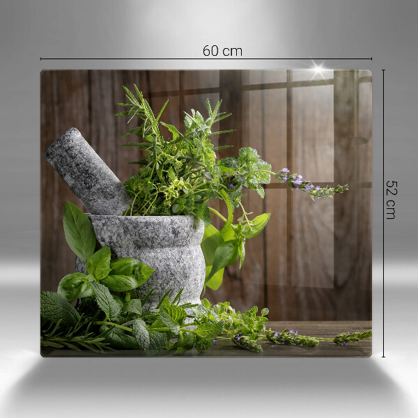 Protector encimera Plantas hierbas y madera