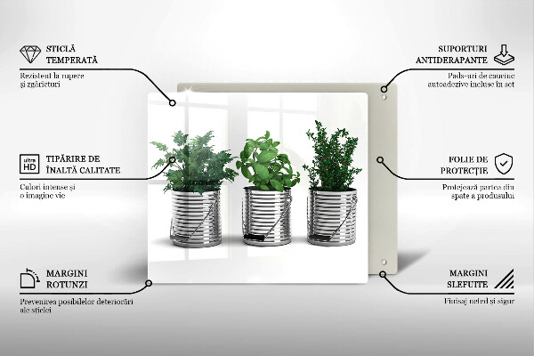 Protector encimera Macetas con plantas herbáceas