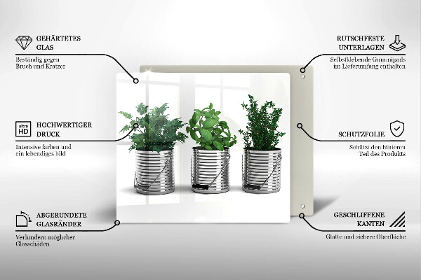 Protector encimera Macetas con plantas herbáceas