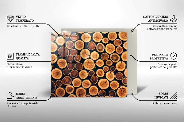 Protector encimera Tocones de árboles de madera
