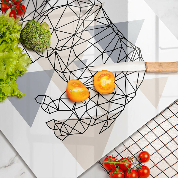 Protector encimera Rinoceronte de arte lineal