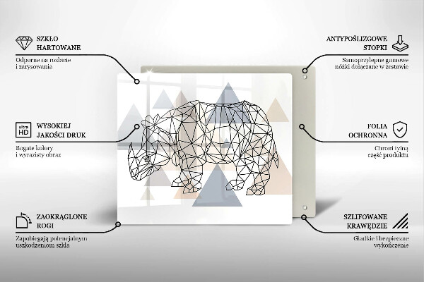 Protector encimera Rinoceronte de arte lineal