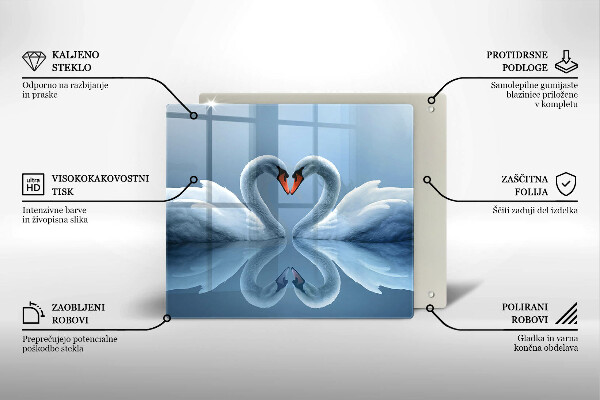 Protector encimera Dos corazones de cisne