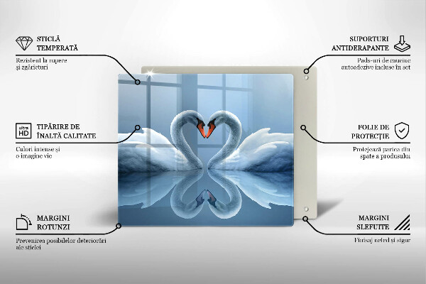 Protector encimera Dos corazones de cisne