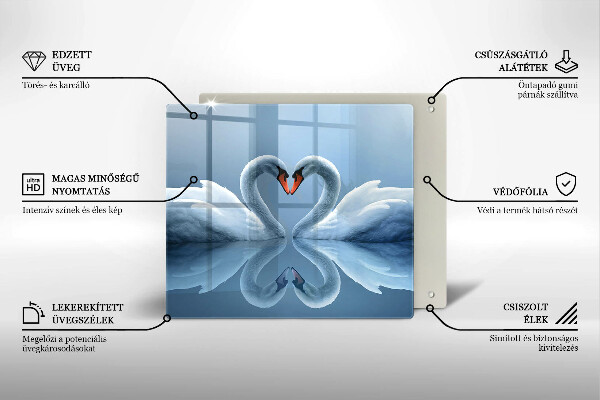 Protector encimera Dos corazones de cisne