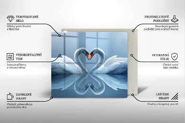 Protector encimera Dos corazones de cisne