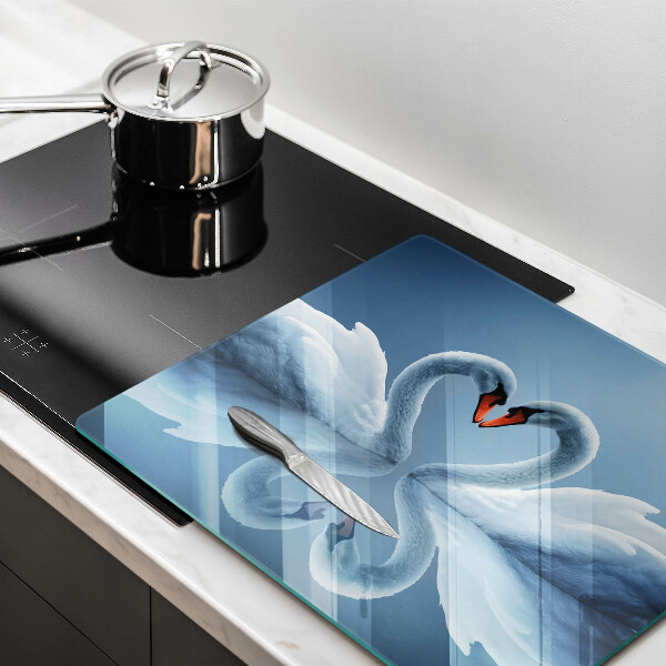 Protector encimera Dos corazones de cisne