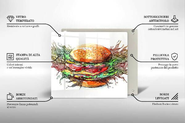 Protector encimera Dibujo de hamburguesa