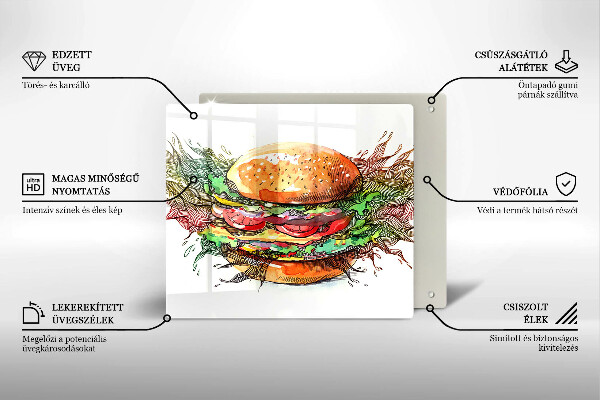 Protector encimera Dibujo de hamburguesa