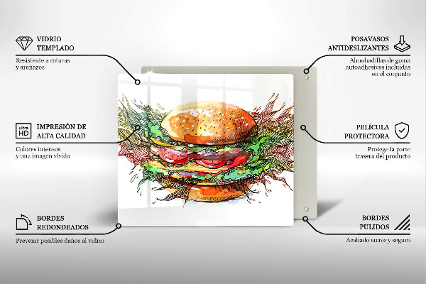 Protector encimera Dibujo de hamburguesa