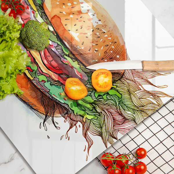 Protector encimera Dibujo de hamburguesa