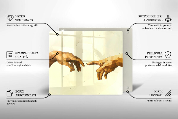 Protector encimera Creación de las manos de adán