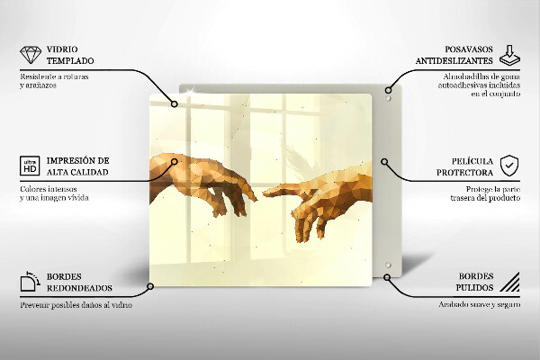 Protector encimera Creación de las manos de adán