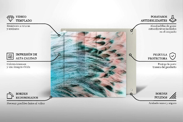 Protector encimera Plumas de pájaro boho