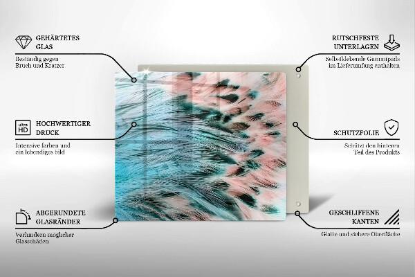 Protector encimera Plumas de pájaro boho