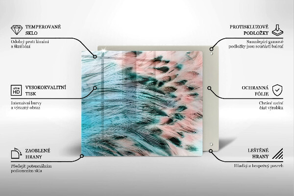 Protector encimera Plumas de pájaro boho