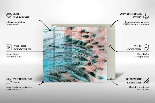 Protector encimera Plumas de pájaro boho