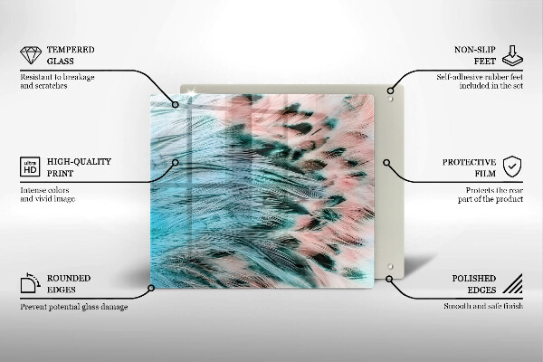 Protector encimera Plumas de pájaro boho