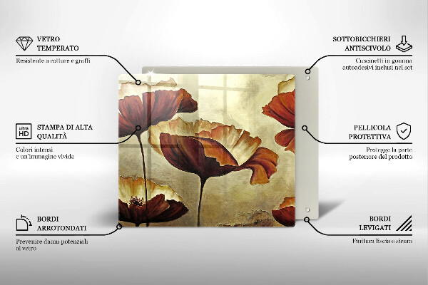 Protector encimera Flores boho pintadas