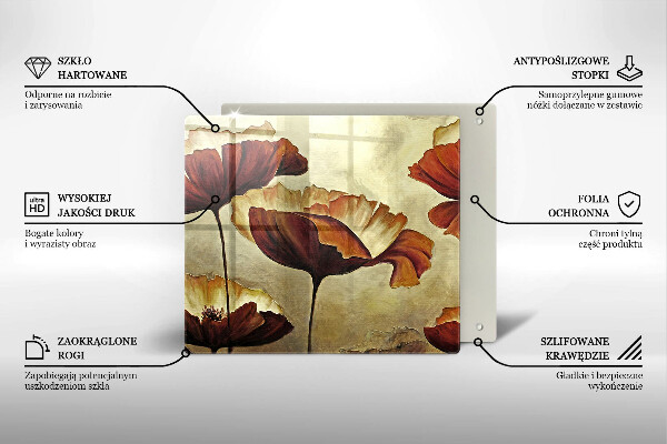 Protector encimera Flores boho pintadas