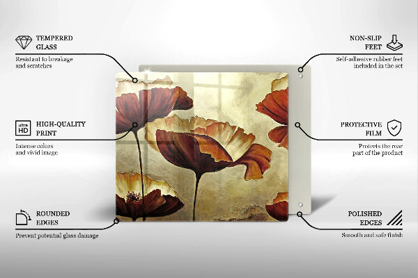 Protector encimera Flores boho pintadas