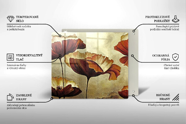 Protector encimera Flores boho pintadas