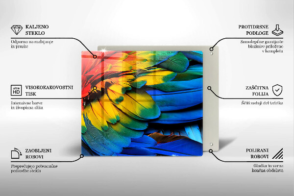 Protector encimera Plumas de loro de colores