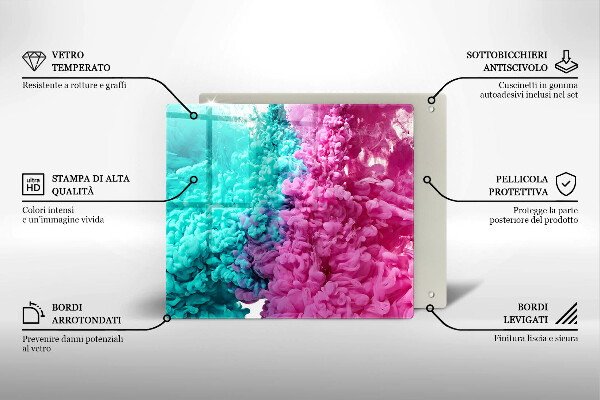 Protector encimera Humo rosa turquesa