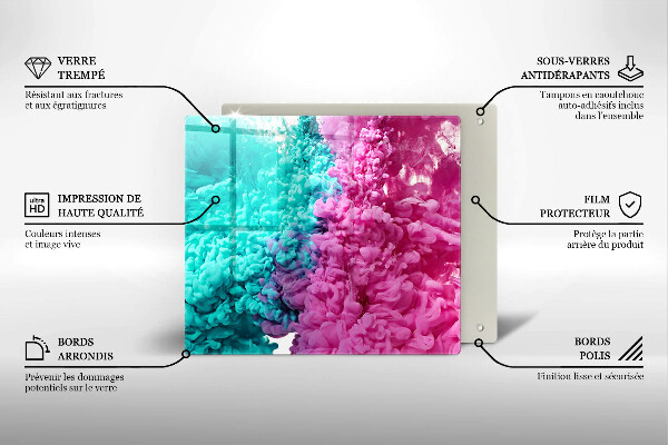 Protector encimera Humo rosa turquesa