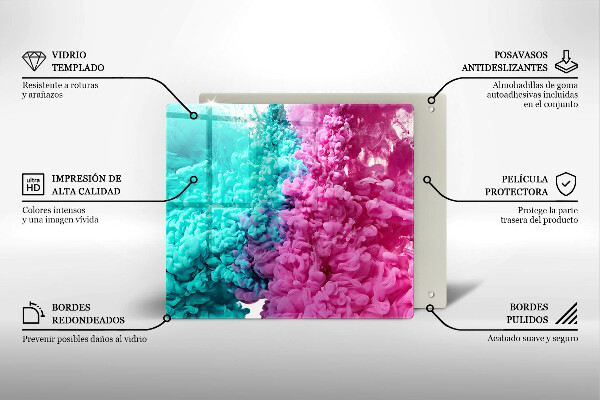 Protector encimera Humo rosa turquesa