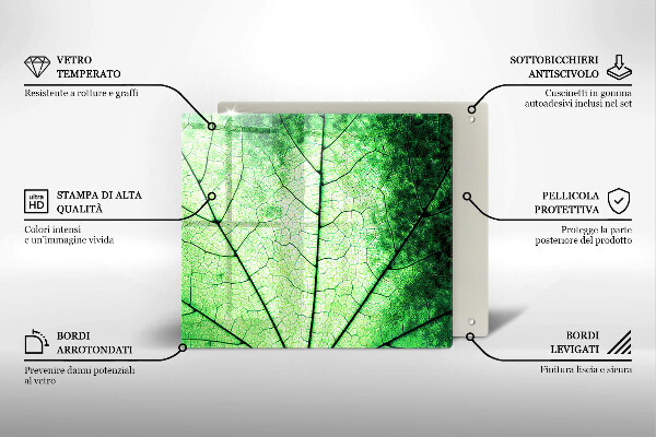 Protector encimera Hoja de vena decorativa