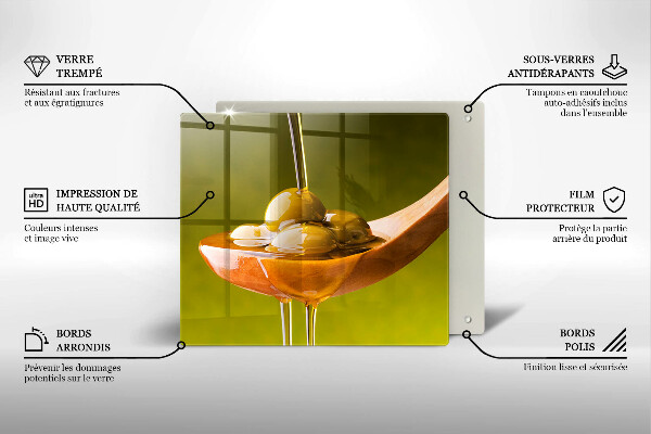 Protector encimera Aceite de oliva y aceitunas