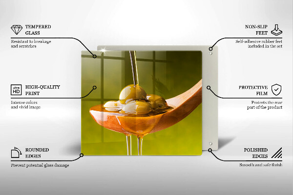 Protector encimera Aceite de oliva y aceitunas