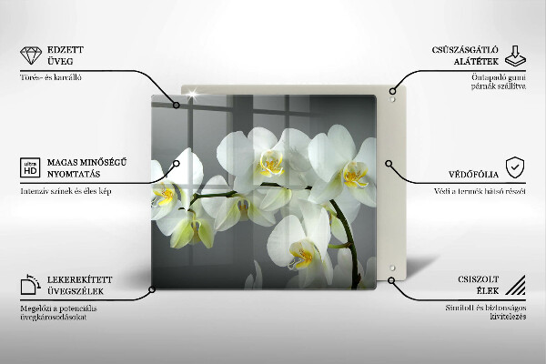 Protector encimera Flores de orquídeas blancas