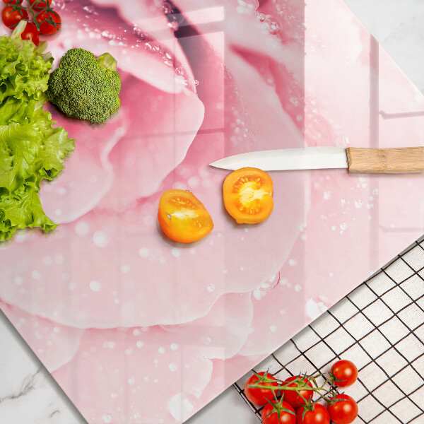 Protector encimera Gotas de rocío y flor de rosa