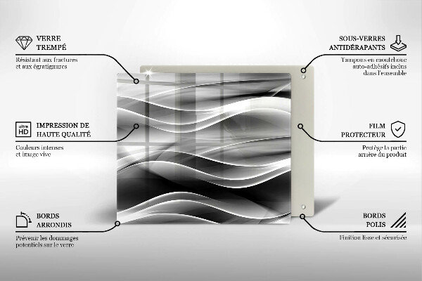 Protector encimera Líneas suaves de abstracción