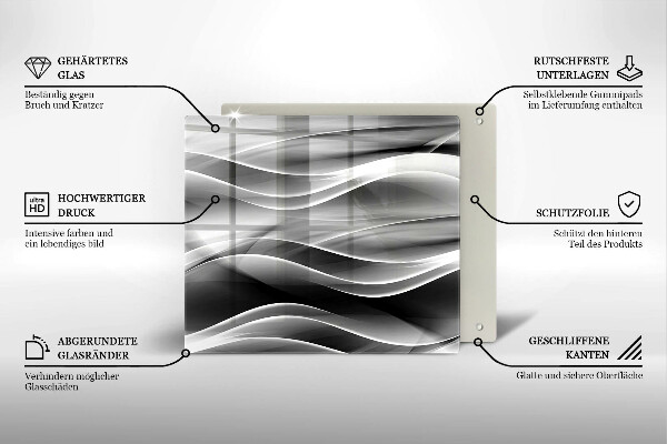 Protector encimera Líneas suaves de abstracción