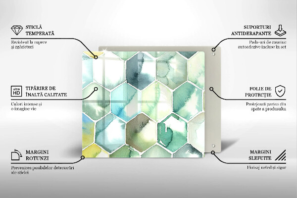 Protector encimera Hexágonos de acuarela