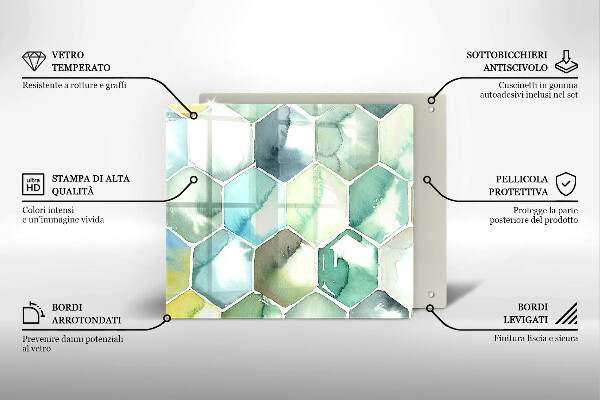 Protector encimera Hexágonos de acuarela