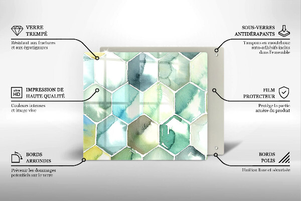 Protector encimera Hexágonos de acuarela