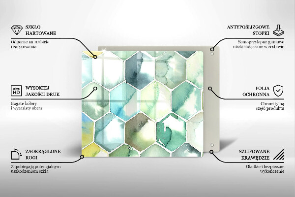 Protector encimera Hexágonos de acuarela
