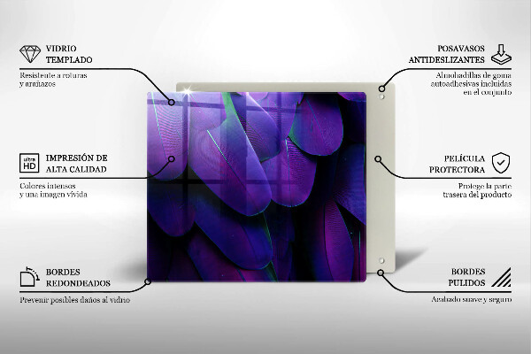 Protector encimera Plumas de neón