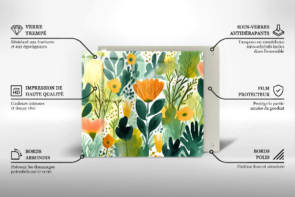 Protector encimera Flores pintadas