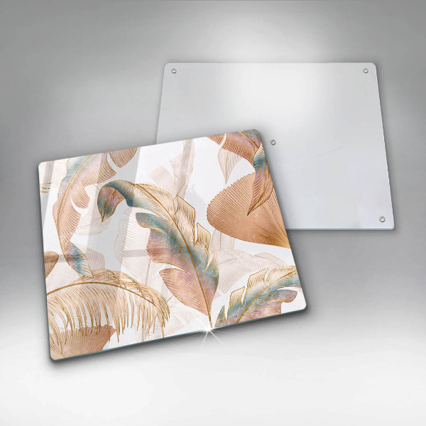 Protector encimera Plumas y hojas boho